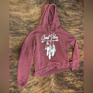 Good Vibes Women's Maroon Hoodie